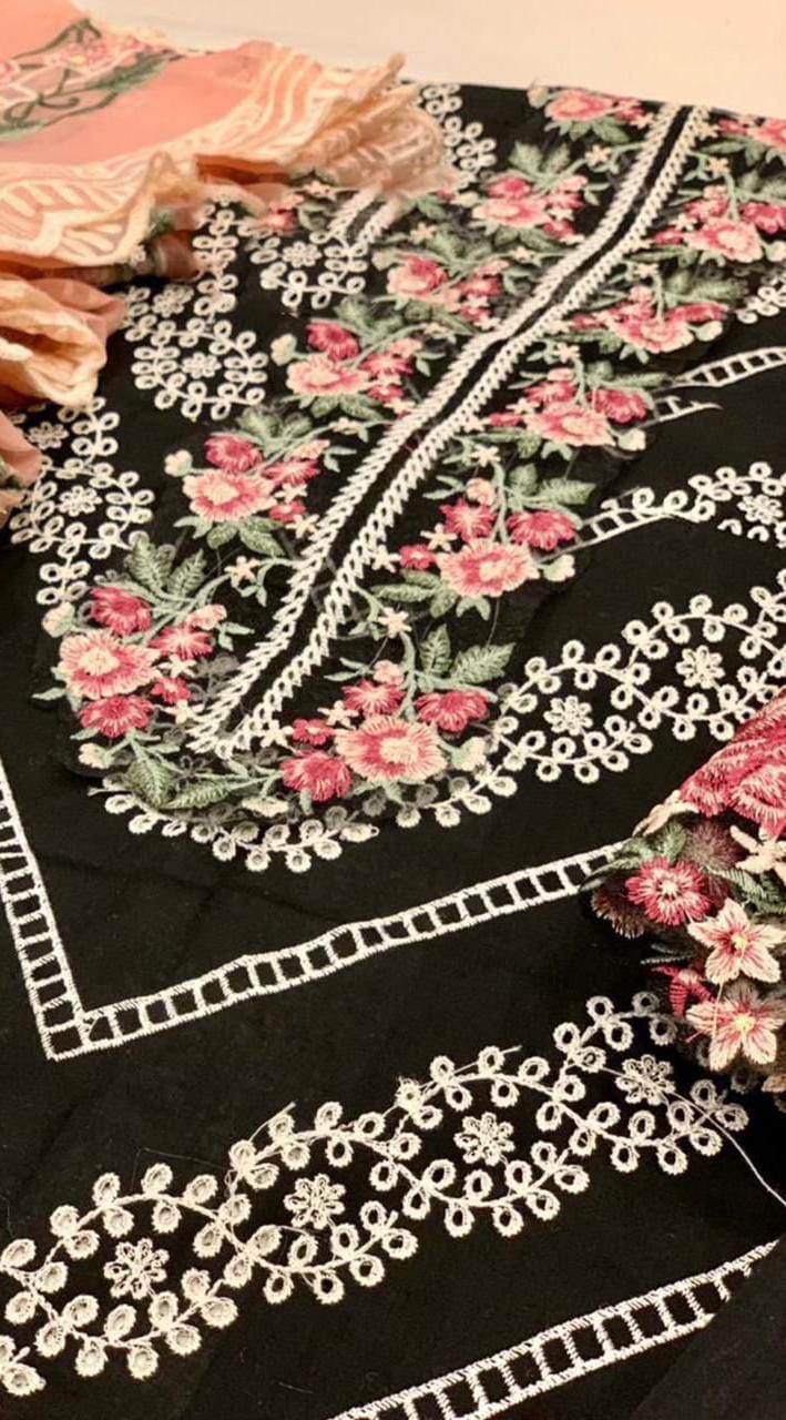 BRAND:CRIMSON chikankari luxury embriodered cotton eid jora unstitced 3pc