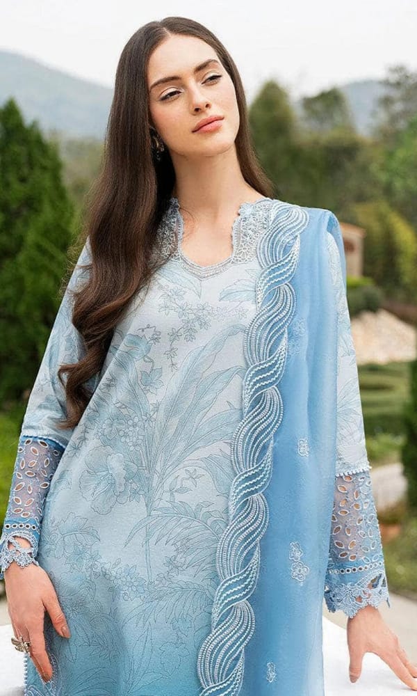 BRAND:MUSHQ lawn embriodered patch work unstitced 3pc