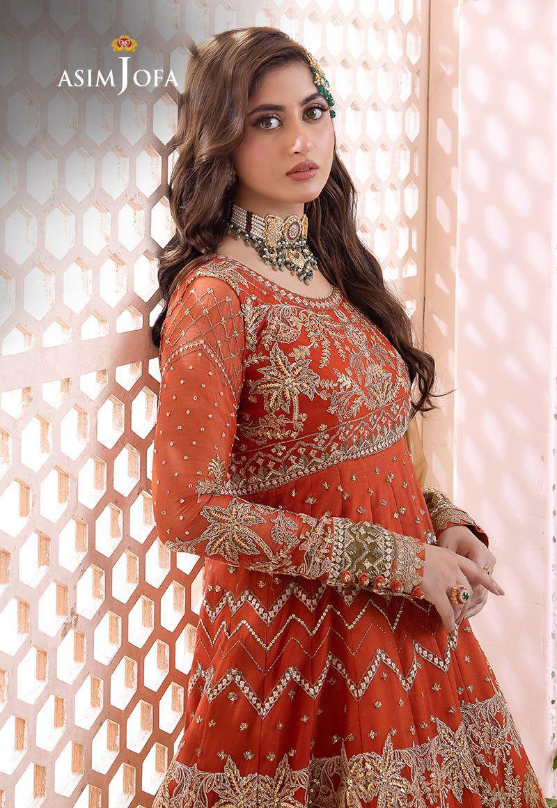 BRAND:ASIM JOFA chiffon embroidered frock luxury unstiched 3pc