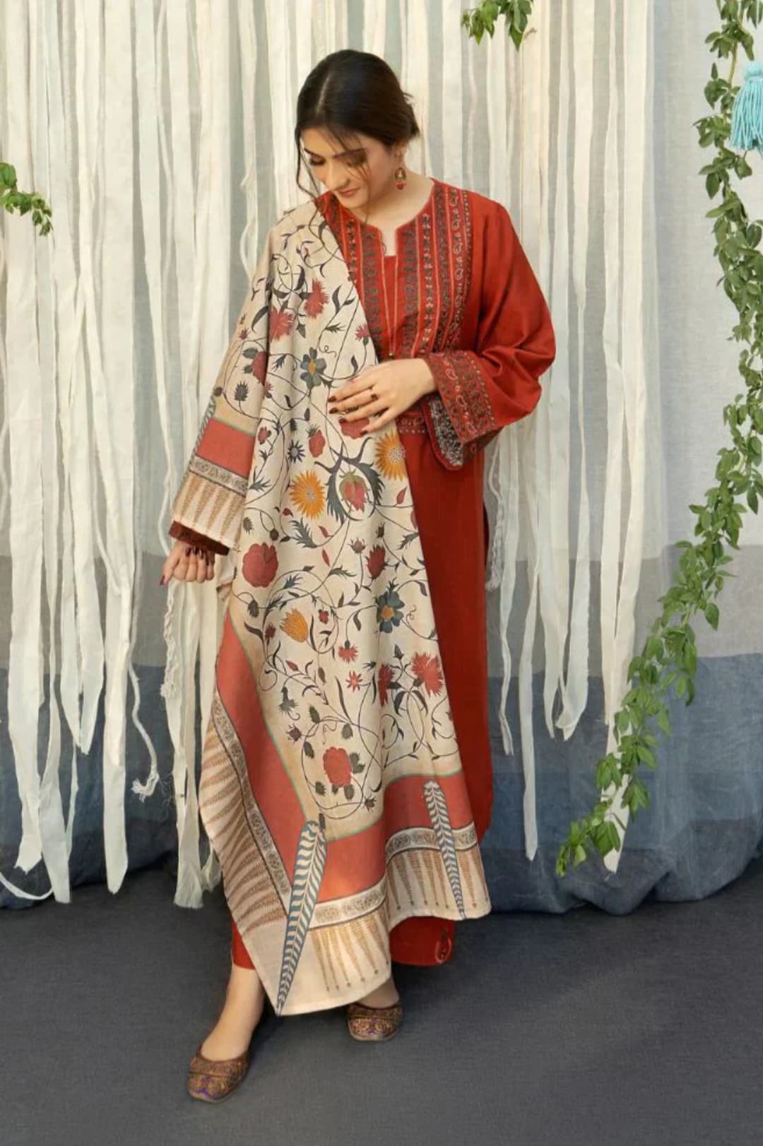 Arooj - 3PC EMBROIDERED WITH DIGITAL DUPPATA
