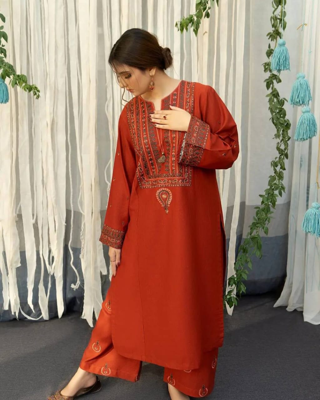 Arooj - 3PC EMBROIDERED WITH DIGITAL DUPPATA