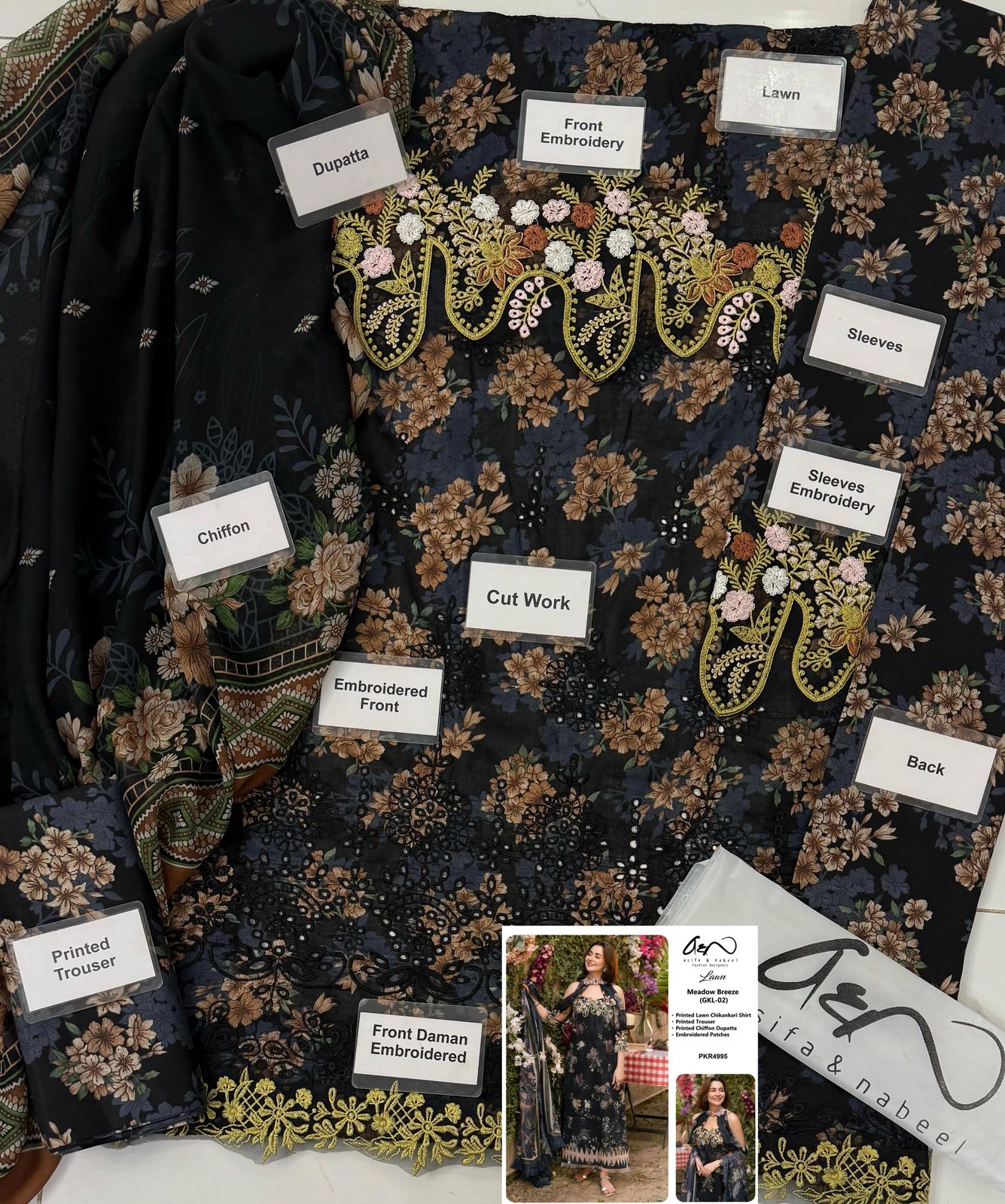 Maria b LAWN 3PC SUIT