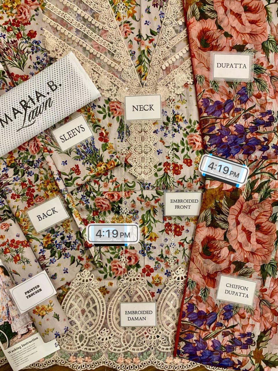MARIA B LAWN &CHIFFION EMBROIDERY COLLECTION