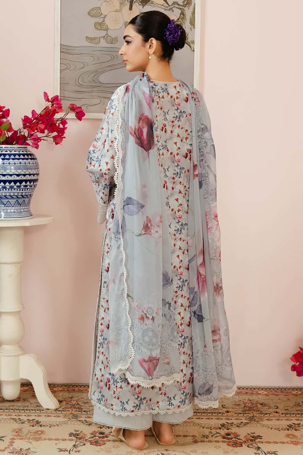 BRAND:AFROZEH chikankari embroidered luxury lawn printed unstitced 3pc