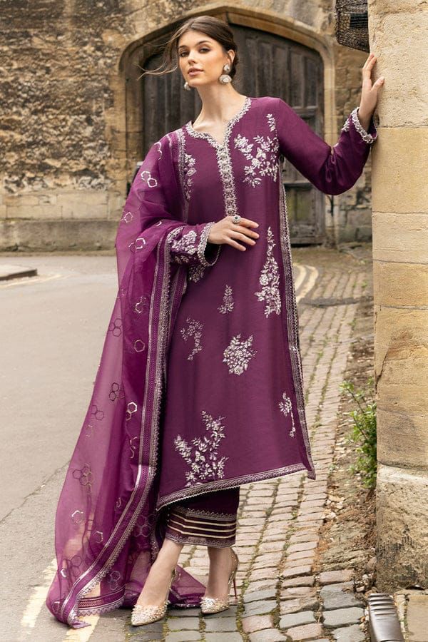 BRAND:MUSHQ organza embroidered hand embellished luxury unstitched 3pc✓