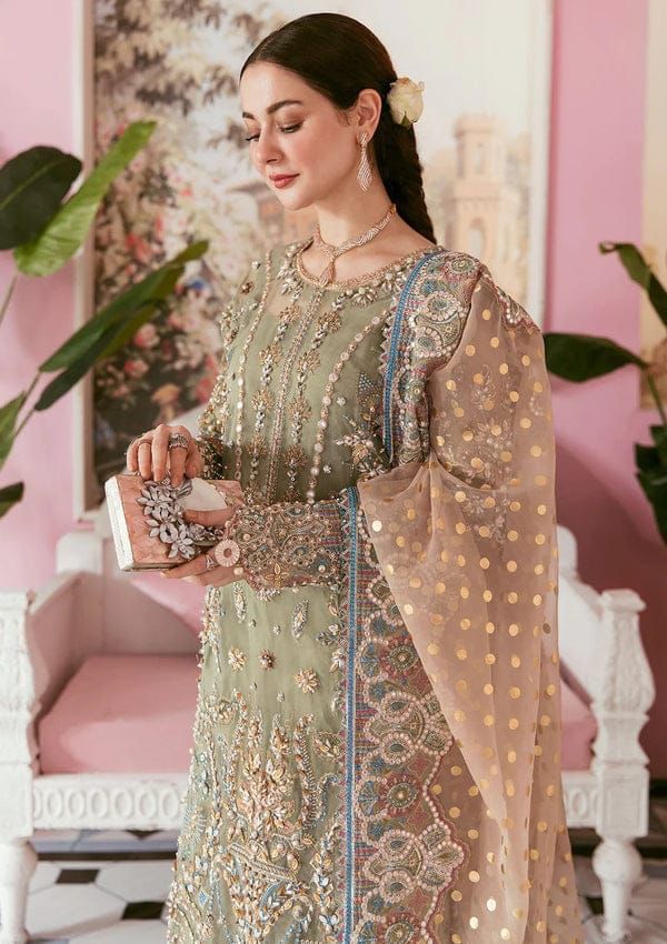 BRAND:ELAF organza embroidered & sequence luxury unstiched 3pc