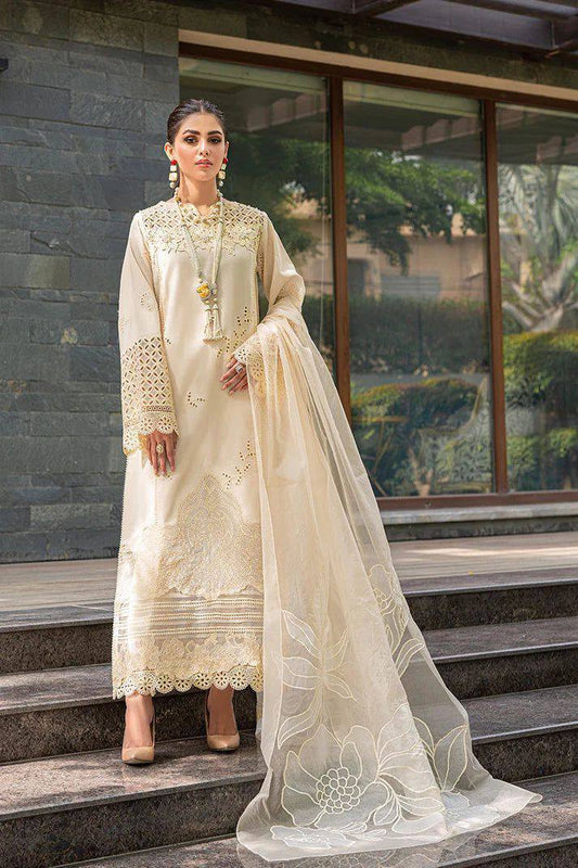*MUSHQ* lawn cotton chikankari embroidered luxury unstiched 3pc✓