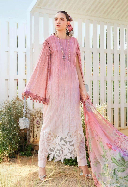 MARIA.B lawn chikankari printed embroidered patch-work unstitced 3pc✓