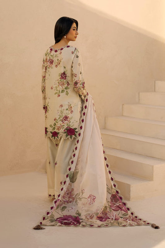 BRAND:IZNIIK lawn:Chikankari embriodered luxury unstiched 3pc