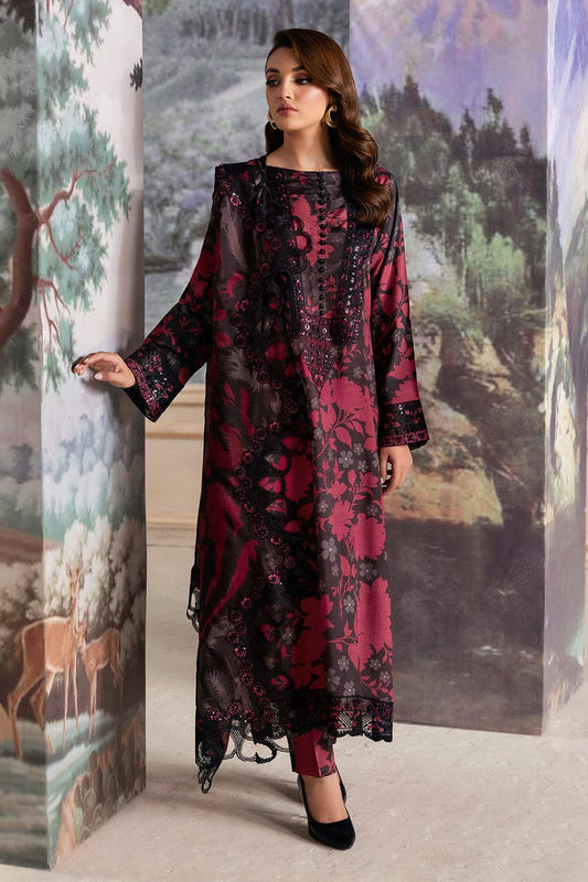 BRAND:RAMSBHA lawn embroidered patch work unstitced 3pc