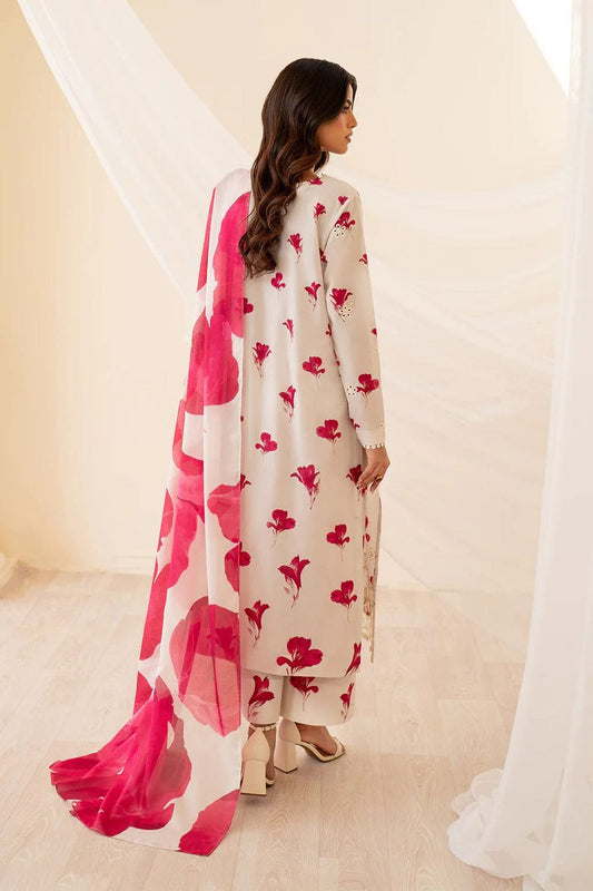 BRAND:IZNIK lawn chikankari embriodered luxury patch work unstitced 3pc
