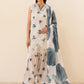 BRAND:IZNIK lawn chikankari embriodered luxury patch work unstitced 3pc