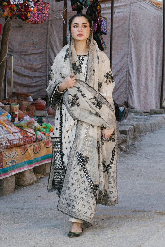 BRAND:QALAMQAR embroidered luxury formal unstitced 3pc