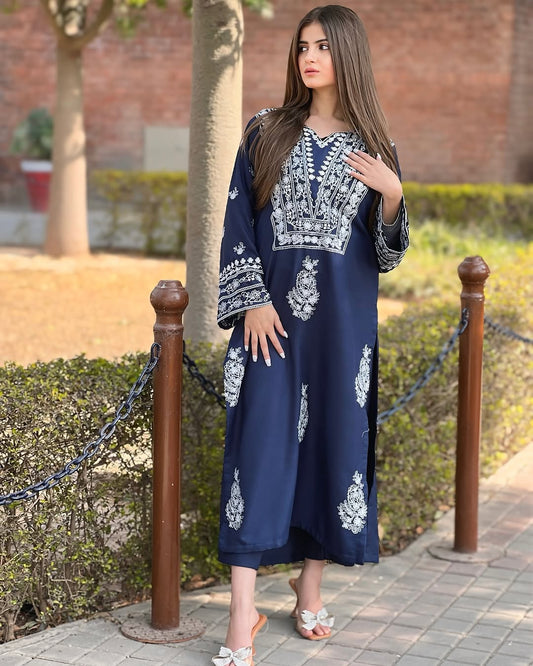 DAZZEL EMB LONG LENGHT 2pc Stiched Suit
