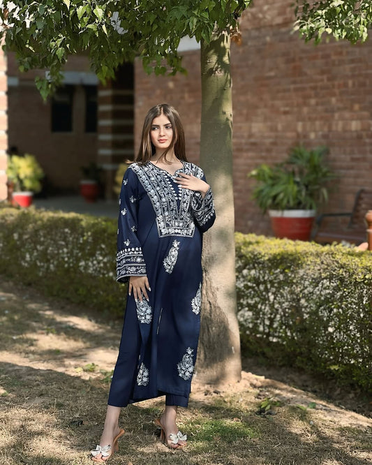 DAZZEL EMB LONG LENGHT 2pc Stiched Suit