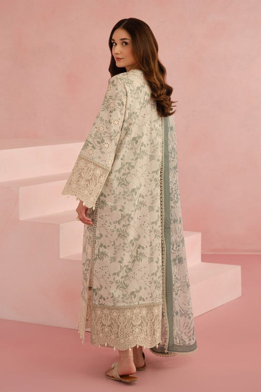 BRAND:AFROZEH chikankari embriodered lawn unstitched 3pc